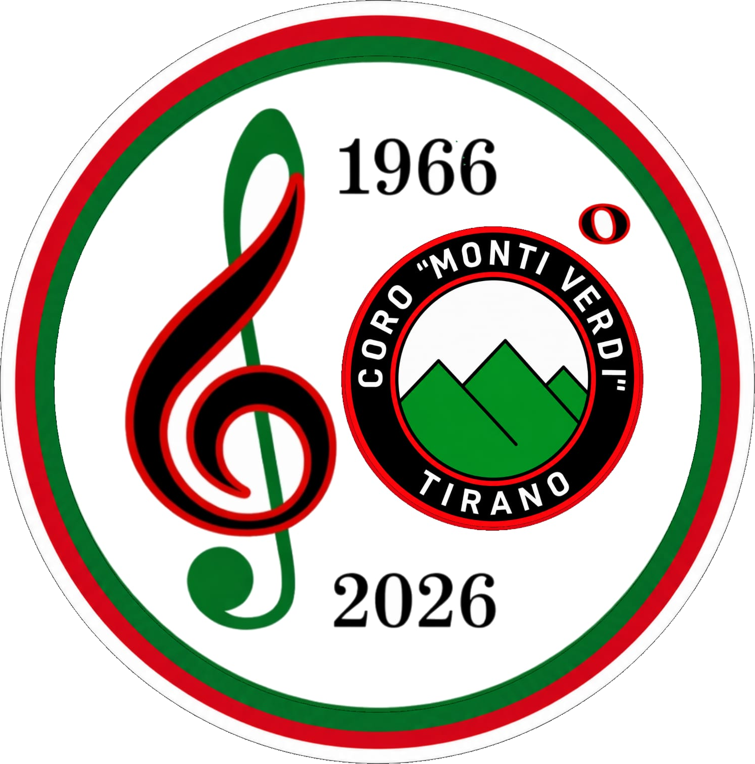 Logo 60° anniversario Coro Monti Verdi Tirano (1966–2026)